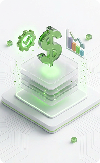 simbolo de dinero con graficas y sellos de aprobacion